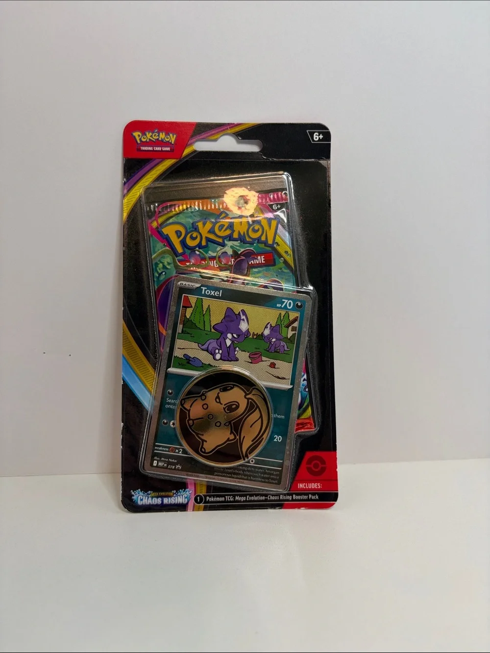 Pokemon Toxel Promo Card & Coin Pack - Black, Purple, Gold